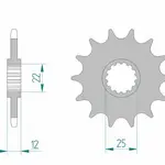 Pignon AFAM 13 dents acier anti-boue type 94313 pas 520 GAS-GAS EC 300