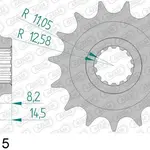 Pignon AFAM 15 dents type 52619 pas 520 acier Ducati 821 Monster