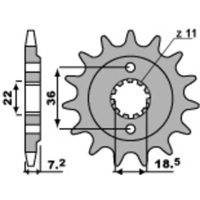 Pignon PBR 14 dents acier type 2067 pas 520 Honda