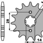 Pignon PBR 12 dents acier type 2118 pas 428