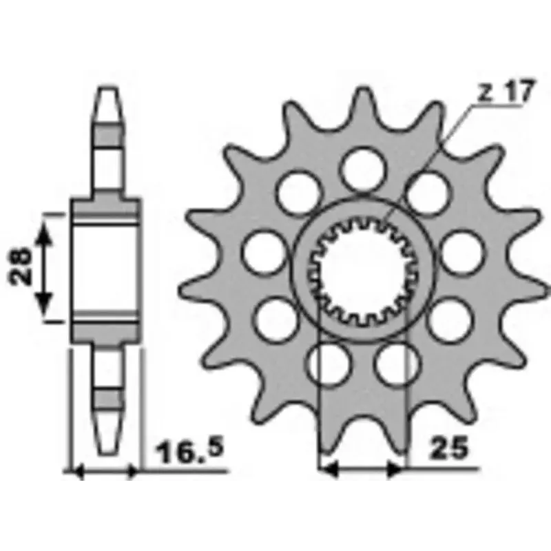Pignon PBR 17 dents acier pas 525 type 2309 Suzuki GSX-R1000R
