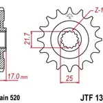 Pignon JT SPROCKETS 15 dents acier pas 520 type 1381 Honda CB500F