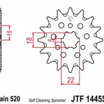 Pignon JT SPROCKETS 13 dents acier anti-boue pas 520 type 1445SC Kawasaki KX125