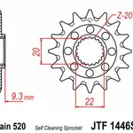 Pignon JT SPROCKETS 13 dents acier anti-boue pas 520 type 1446SC Kawasaki KX250F