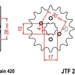 Pignon JT SPROCKETS 14 dents acier pas 420 type 252