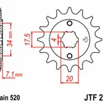 Pignon JT SPROCKETS 14 dents acier pas 520 type 266
