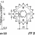 Pignon JT SPROCKETS 15 dents acier pas 525 type 293