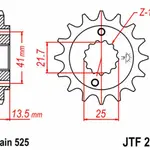 Pignon JT SPROCKETS 15 dents acier pas 525 type 296