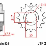 Pignon JT SPROCKETS 15 dents acier pas 525 type 297 Honda