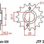 Pignon JT SPROCKETS 15 dents acier pas 520 type 308