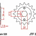 Pignon JT SPROCKETS 15 dents acier pas 520 type 327 Honda VT125 C Shadow