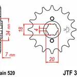 Pignon JT SPROCKETS 13 dents acier pas 520 type 329
