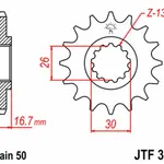 Pignon JT SPROCKETS 16 dents acier pas 630 type 333