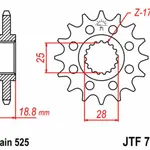 Pignon JT SPROCKETS 17 dents acier pas 525 type 704