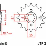 Pignon JT SPROCKETS 17 dents acier pas 530 type 338