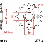 Pignon JT SPROCKETS 17 dents acier pas 530 type 339