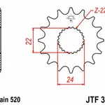 Pignon JT SPROCKETS 14 dents acier pas 520 type 394