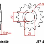 Pignon JT SPROCKETS 15 dents acier pas 520 type 402 Aprilia Tuareg 125