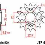 Pignon JT SPROCKETS 15 dents acier pas 520 type 403