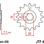Pignon JT SPROCKETS 11 dents acier pas 420 type 413