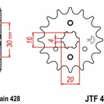 Pignon JT SPROCKETS 15 dents acier pas 428 type 417