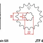 Pignon JT SPROCKETS 14 dents acier pas 525 type 419 Suzuki