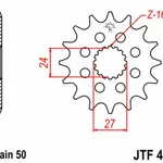 Pignon JT SPROCKETS 17 dents acier pas 530 type 423