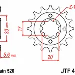 Pignon JT SPROCKETS 13 dents acier pas 520 type 430