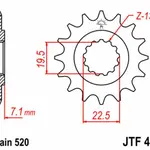 Pignon JT SPROCKETS 15 dents acier pas 520 type 434
