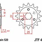 Pignon JT SPROCKETS 16 dents acier pas 520 type 437 Suzuki