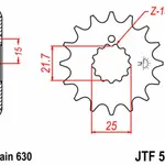 Pignon JT SPROCKETS 13 dents acier pas 630 type 518