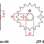 Pignon JT SPROCKETS 13 dents acier pas 420 type 546