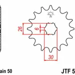 Pignon JT SPROCKETS 17 dents acier pas 530 type 568