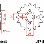 Pignon JT SPROCKETS 17 dents acier pas 530 type 571