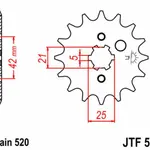 Pignon JT SPROCKETS 16 dents acier pas 520 type 569