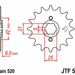 Pignon JT SPROCKETS 15 dents acier pas 520 type 575 Honda XT600