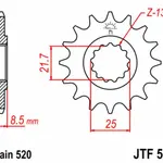 Pignon JT SPROCKETS 16 dents acier pas 520 type 578