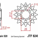 Pignon JT SPROCKETS 13 dents acier anti-boue pas 520 type 824SC Husqvarna