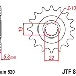 Pignon JT SPROCKETS 13 dents acier anti-boue pas 520 type 825 Husqvarna