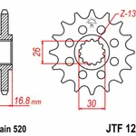 Pignon JT SPROCKETS 16 dents acier pas 520 type 1269