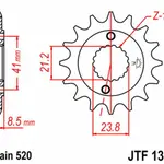 Pignon JT SPROCKETS 15 dents acier pas 520 type 1322 Honda