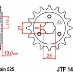 Pignon JT SPROCKETS 15 dents acier pas 525 type 1448 Suzuki