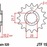 Pignon JT SPROCKETS 12 dents acier pas 525 type 1503