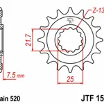 Pignon JT SPROCKETS 14 dents acier pas 520 type 1536 Kawasaki KFX450R