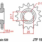 Pignon JT SPROCKETS 15 dents acier pas 520 type 1538