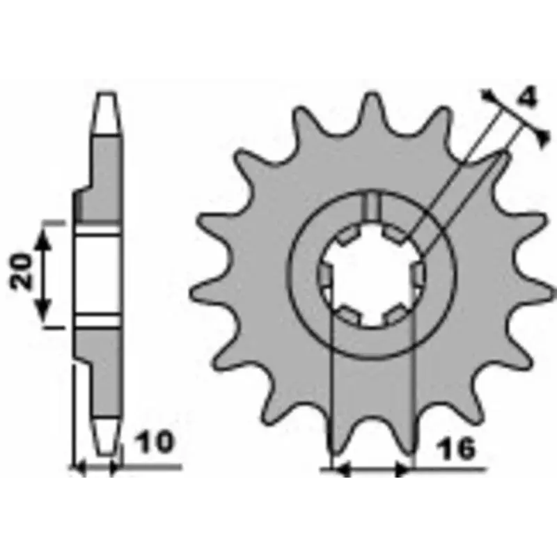 Pignon PBR 14 dents acier pas 520 type 2066 Husqvarna SMS125