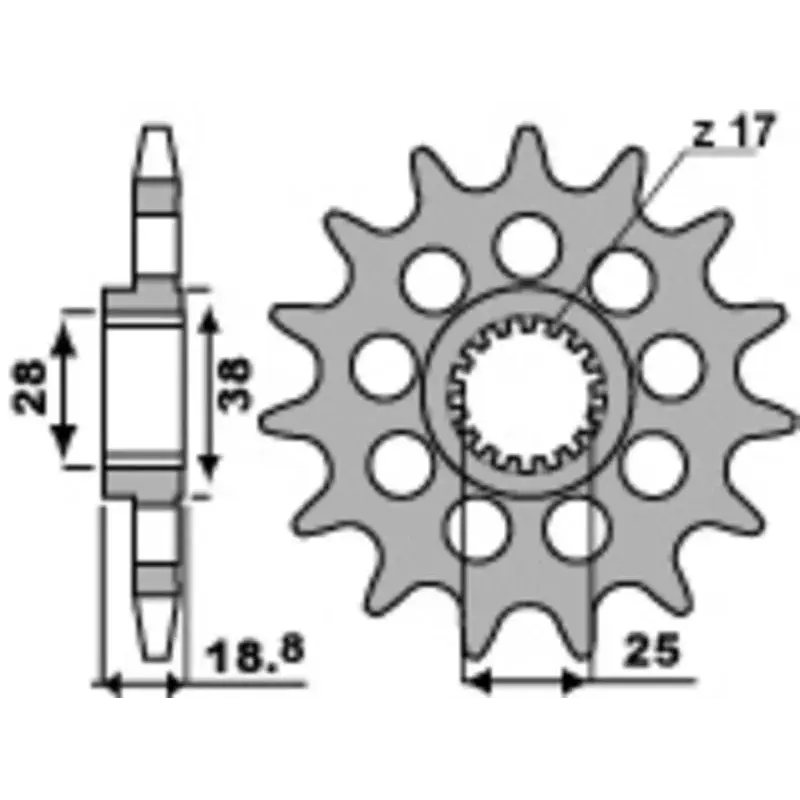 Pignon PBR 20 dents acier pas 525 type 2078M BMW F800R