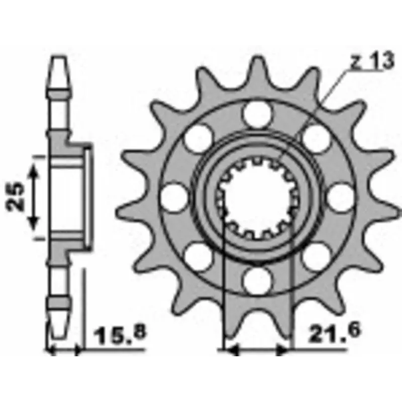 Pignon PBR 15 dents acier pas 520 type 2093M Kawasaki ZX6R
