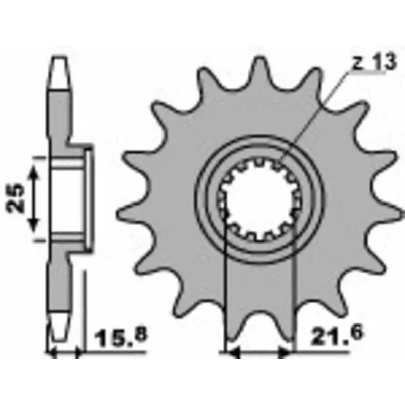 Pignon PBR 15 dents acier pas 525 type 2093 Kawasaki ZX6R