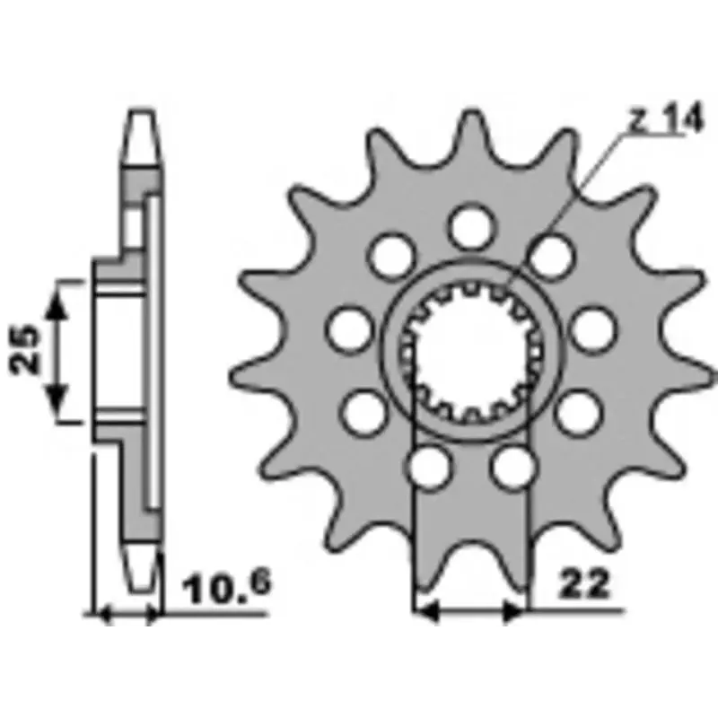 Pignon PBR 14 dents acier pas 520 type 2127 MV Agusta MV-F4 Brutale